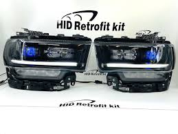 ram 3500 custom black retrofit headlights