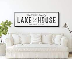 Customized Lake House Sign Modern Wall