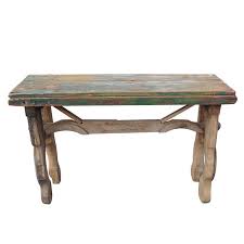 Antique Wooden Mexican Console Table At