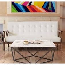 Zuo Rocky Faux Leather Sofa In White