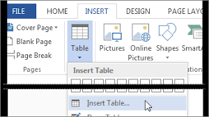 video insert a table microsoft support