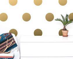 Large Polka Dot Wall Decals Gold