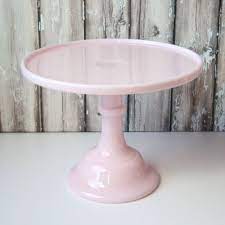 Pink Milk Glass Cake Stand Milk Glass