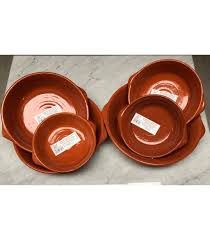glazed pottery saucepan with handles