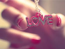 love pendant pink letters with heart