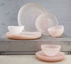 Alabaster Glass Dinner Plates Set Of