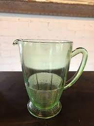 Vintage Iridium Green Depression Glass