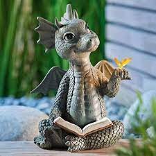 Garden Gnome Dragon Statue Elf