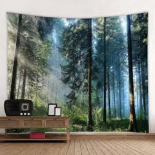 3d Forest Scenery Wall Hanging Tapestry