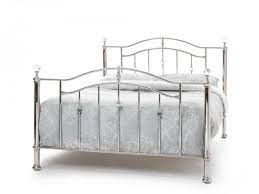 super king size nickel metal bed frame