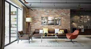 brick wallpaper living room ideas