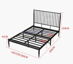 black powder coat steel bed frame