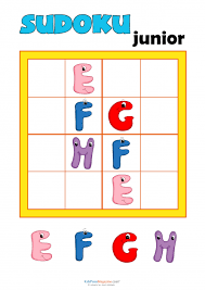 sudoku for kids letters 1