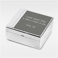 engraved silver and gunmetal keepsake