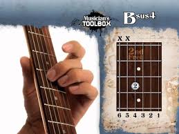 If the same fingering appears for more than one string, place the finger flat on the fingerboard as a 'bar', so all the strings can sound. How To Play The B Sus 4 Chord On Guitar Bsus4 Youtube