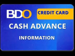 how to cash advance in bdo credit card