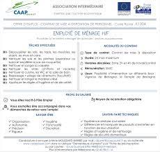 offre d emploi employé de ménage caap