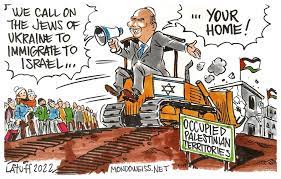 Olive Palestine - "Israel" will accept up to 100,000 Jewish Ukrainians  fleeing the Russian invasion – but only 5,000 non-Jews. Cartoon by Carlos  Latuff | Facebook
