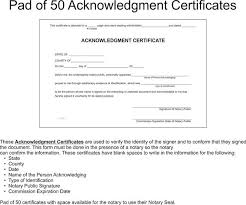 acknowledgment certificates