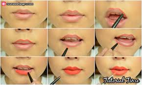 lip liner tutorial with orange lips