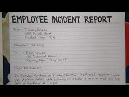 employee incident report letter