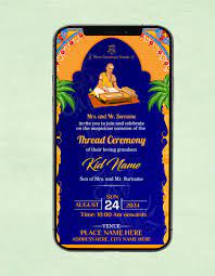 thread ceremony invitation card