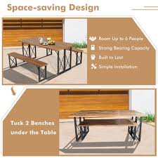 6 Person Outdoor Patio Dining Table Set