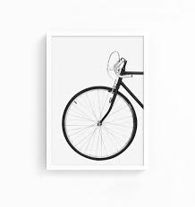 bicycle wall art black and white print
