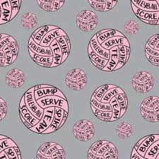 pink volleyball fabric wallpaper and