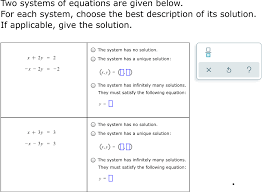 Answered Two Systems Of Equations Are