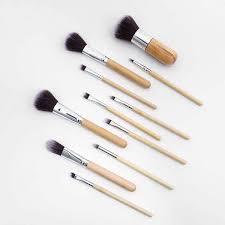 bronson professional super soft bristles hd finish bamboo 11 pc makeup brush set with pouch