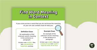 find word meaning in context poster
