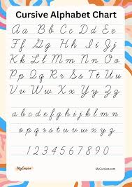 cursive alphabet letters a to z