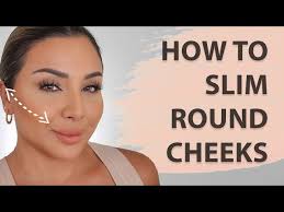 how to slim round cheeks using makeup