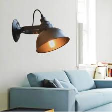Industrial Iron Wall Lamps Vintage Simple Led Black Round