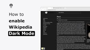 how to enable wikipedia in dark mode