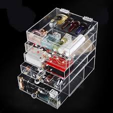 glossy acrylic 4 drawer with hinge lid