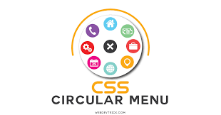 css circle menu with icons pure html