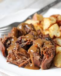 It cooks the lean, flavorful meat in under an hour. Slow Cooker Pot Roast Recipe Just 4 Ingredients Lil Luna
