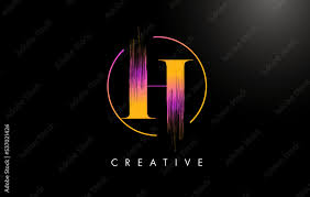 H Brush Stroke Letter Logo Design