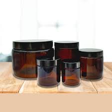 Refillable Brown Glass Jars With