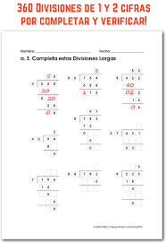 ejercicios de división de varias cifras pdf