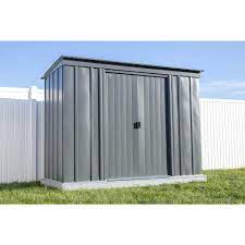 8 ft w x 4 ft d charcoal metal shed