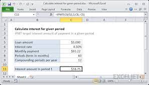 calculate interest for given period