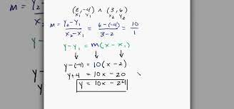 a quadratic equation from 2 points