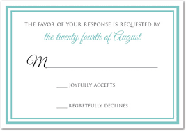 Turquoise Double Border Response Card Template Downloadble