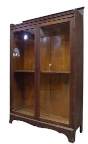 Oak Bookcase Glass Doors China Cabinet