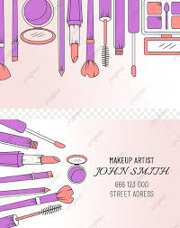 makeup artist cartoon style purple