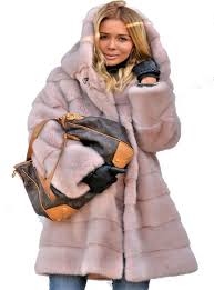 Winter Coat Fluffy Faux Fur Hood