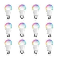 Feit Electric 60 Watt Equivalent A19 Dimmable Full Color Changing Bluetooth Apple Homekit Led Smart Light Bulb 12 Pack Om60 Rgbw Hk 12 The Home Depot